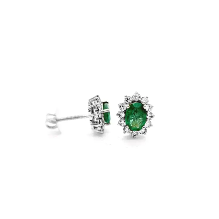 Diamond And Emerald Earring Studs - Image 4