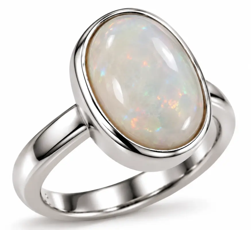 Natural Australian Fire Opal With Ring in 925 Sterling Silver
